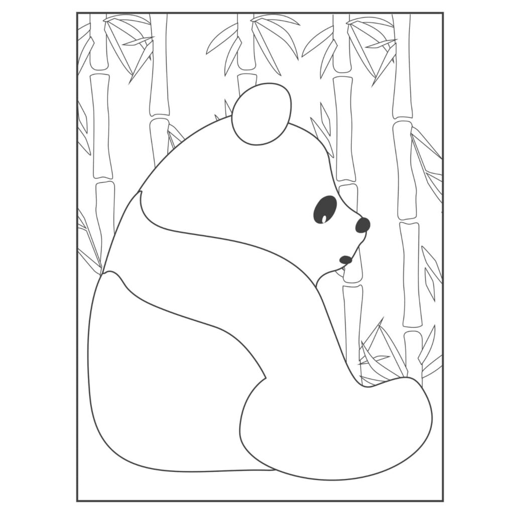Combo panda coloring page