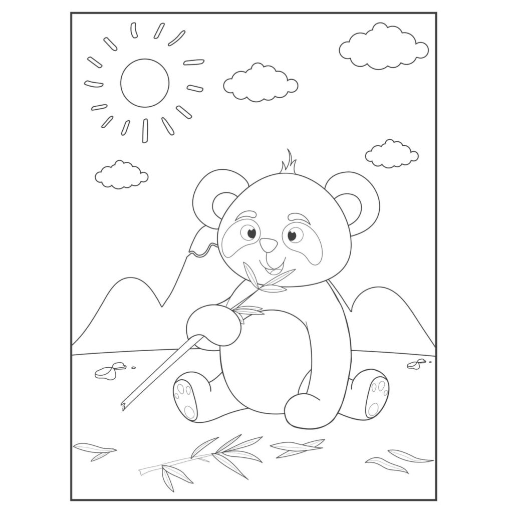 Cute panda coloring pages