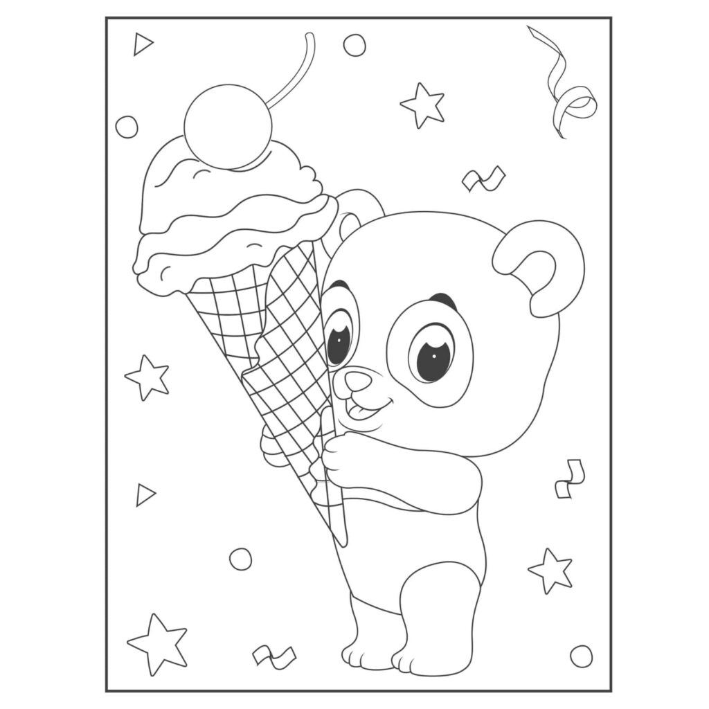 Kawaii panda coloring pages