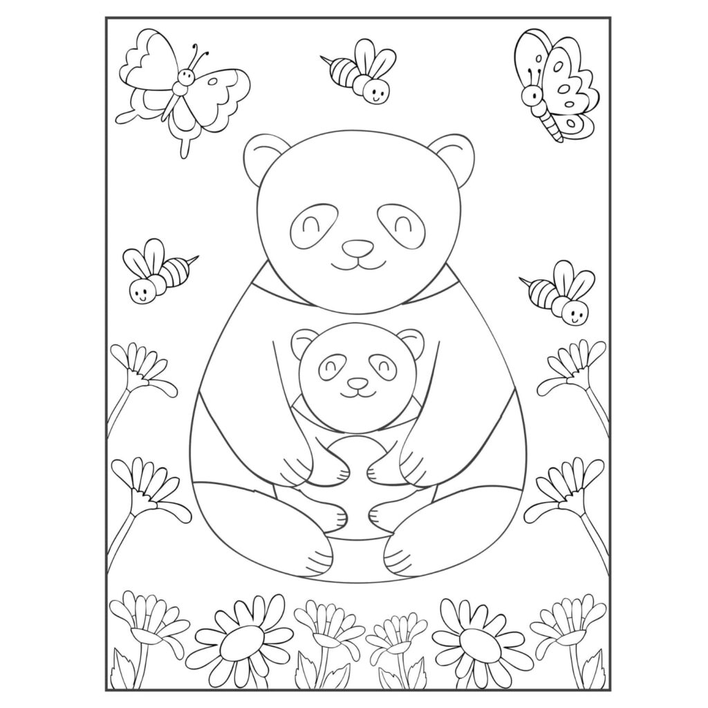 Panda coloring sheet